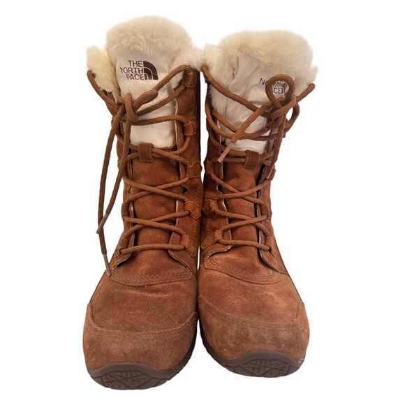 The North Face Nuptse Puma II Size 8 /EU 39 Dachshund Brown/ Cream NWOB Boots - Picture 15 of 16